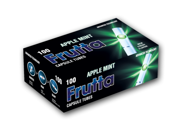 GILZY TUTKI PAPIEROSOWE Z KAPSUŁKĄ - FRUTTA CAPSULE TUBES APPLE MINT 40 X 100SZT.