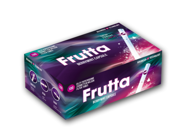 GILZY TUTKI PAPIEROSOWE Z KAPSUŁKĄ - FRUTTA CAPSULE TUBES BERRYMINT 40 X 100SZT.