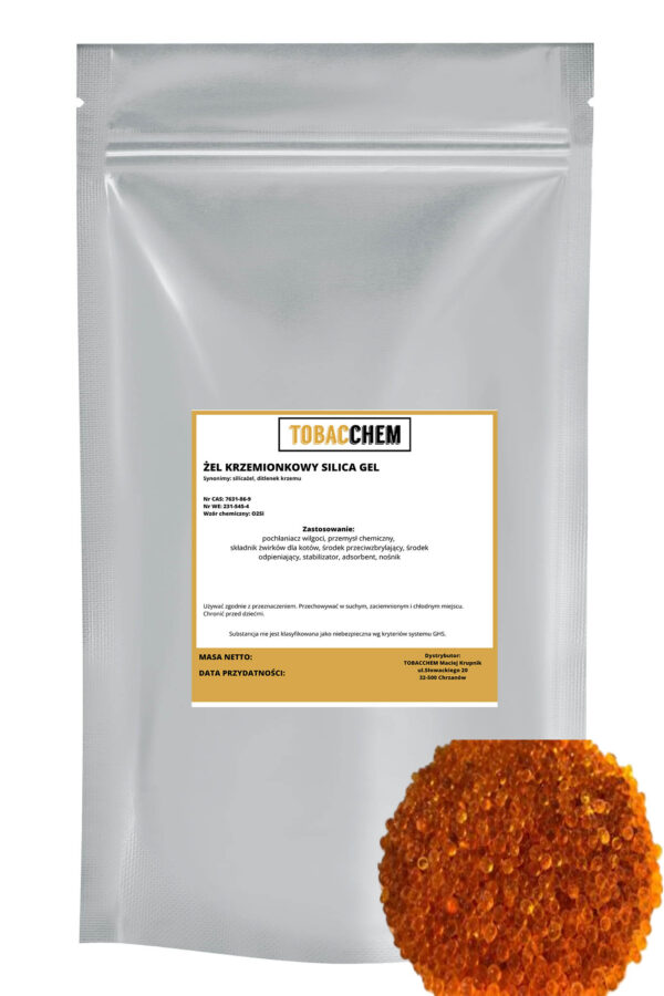ŻEL KRZEMIONKOWY ORANGE SILICA GEL (SILIKAŻEL) – POCHŁANIACZ WILGOCI 